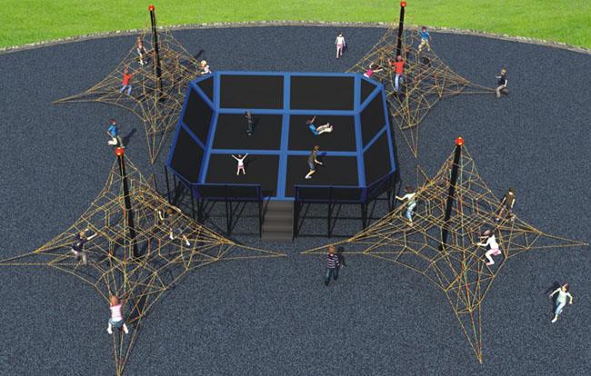 Παιδιών υπαίθριος αναρρίχησης εξοπλισμός πάρκων τραμπολίνων πλαισίων μεγάλος ασκώντας ενεργός