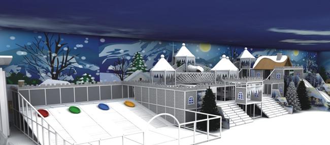 Εσωτερικός εξοπλισμός παιδικών χαρών θέματος του Castle χιονιού για το ψυχαγωγικό μεγάλο εμπορικό πάρκο παιδιών